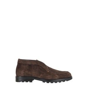 Santoni Brown Suede Ankle Boots With Almond Toe Design - NWT
